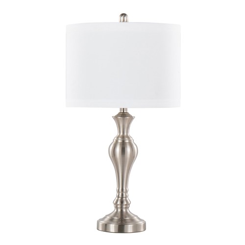 27" Metal Table Lamp With Usb - Set Of 2